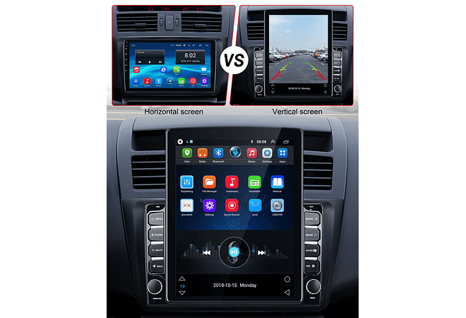 IMP0078- Rádio Carro Podofo Android, Tela Vertical, Navegação GPS, Autoradio, Estilo Tesla, Unidade de Cabeça, Receptor Estéreo, RDS, 9.7 &quot;, 2 Din