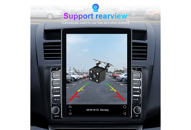 IMP0078- Rádio Carro Podofo Android, Tela Vertical, Navegação GPS, Autoradio, Estilo Tesla, Unidade de Cabeça, Receptor Estéreo, RDS, 9.7 &quot;, 2 Din