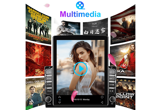 IMP0078- Rádio Carro Podofo Android, Tela Vertical, Navegação GPS, Autoradio, Estilo Tesla, Unidade de Cabeça, Receptor Estéreo, RDS, 9.7 &quot;, 2 Din