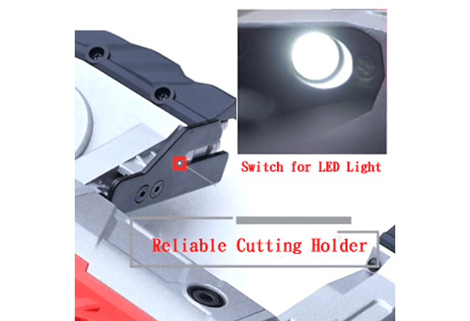  IMP0079- Serra de fita de metal com foco LED (Anbull) , 1100 W/230 V, ajustável 0 a 45 °