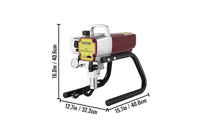 IMP0081- VEVOR-Pulverizador De Pintura De Parede Alta Pressão, 2.2 L/Min para Teto e Piso