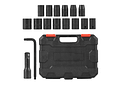 IMP0082- Conjunto de soquetes de impacto métrico METERK-Drive, chave profunda para ferramentas de reparo pneumáticas, 9-24mm, 20pcs, 1/2&quot;