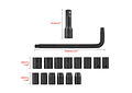 IMP0082- Conjunto de soquetes de impacto métrico METERK-Drive, chave profunda para ferramentas de reparo pneumáticas, 9-24mm, 20pcs, 1/2&quot;