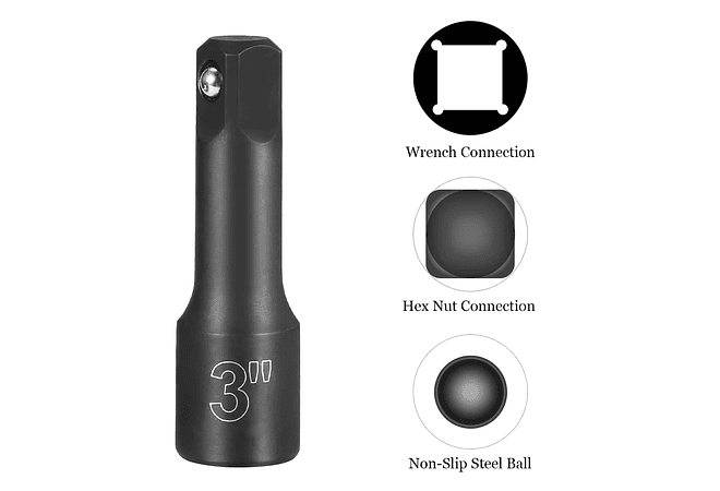 IMP0082- Conjunto de soquetes de impacto métrico METERK-Drive, chave profunda para ferramentas de reparo pneumáticas, 9-24mm, 20pcs, 1/2&quot;