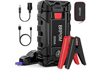 IMP0084- Iniciante de arranque de emergência para carro/motoBRPOM 2000 A, 21800 mAh, (motores de até 8,0 l, gás ou 6,5 l, diesel), lanterna LED, porta USB para smartphone (2000 A)