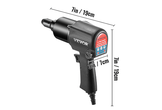 IMP0086- 1/2in chave de impacto pneumática chave inglesa torque 660n. m chave de chave de automóvel profissional pneu porca mangas reparação ferramenta oficina- VEVOR