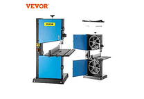 IMP0087- Vevor Serra de fita com porta de serragem 9 Polegada, corte máximo 45 ° tilt benchtop cabo serra de fita 300w mesa madeira 