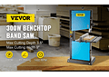 IMP0087- Vevor Serra de fita com porta de serragem 9 Polegada, corte máximo 45 ° tilt benchtop cabo serra de fita 300w mesa madeira 