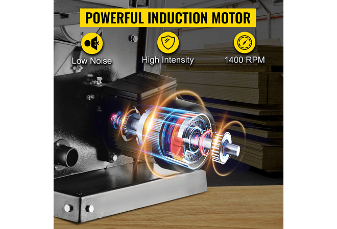 IMP0087- Vevor Serra de fita com porta de serragem 9 Polegada, corte máximo 45 ° tilt benchtop cabo serra de fita 300w mesa madeira 