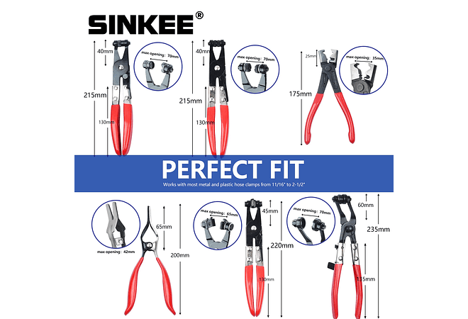  IMP0088- Conjunto de ferramentas de remoção automática - alicate de braçadeira de cabo flexível (9 peças) ( alicate de cabo giratório) 