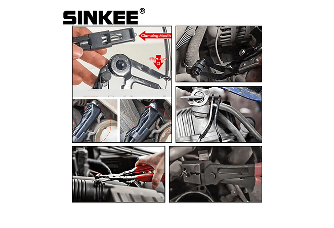  IMP0088- Conjunto de ferramentas de remoção automática - alicate de braçadeira de cabo flexível (9 peças) ( alicate de cabo giratório) 