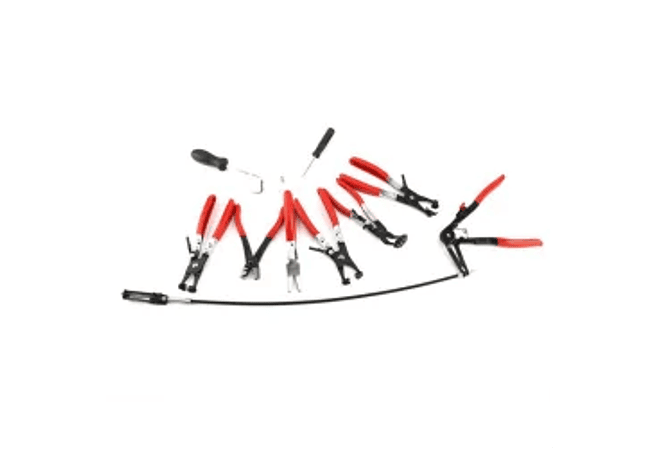  IMP0088- Conjunto de ferramentas de remoção automática - alicate de braçadeira de cabo flexível (9 peças) ( alicate de cabo giratório) 