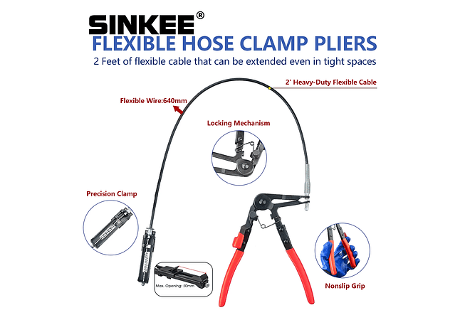  IMP0088- Conjunto de ferramentas de remoção automática - alicate de braçadeira de cabo flexível (9 peças) ( alicate de cabo giratório) 