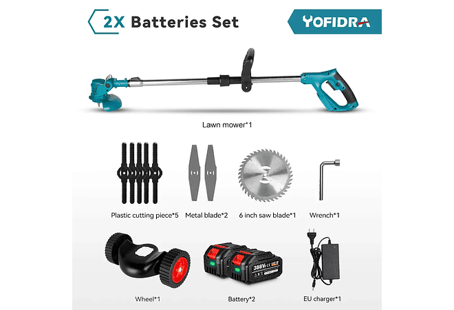 IMP0092- Corta Relvas Elétrico , Makita 18V Bateria, 12000RPM - Yofidra 