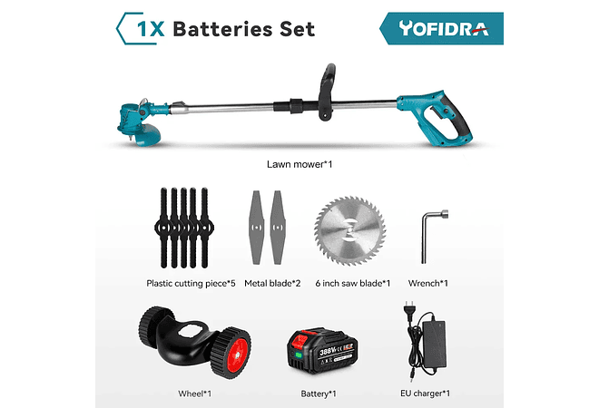 IMP0092- Corta Relvas Elétrico , Makita 18V Bateria, 12000RPM - Yofidra 