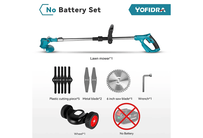 IMP0092- Corta Relvas Elétrico , Makita 18V Bateria, 12000RPM - Yofidra 