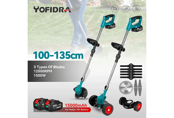 IMP0092- Corta Relvas Elétrico , Makita 18V Bateria, 12000RPM - Yofidra 