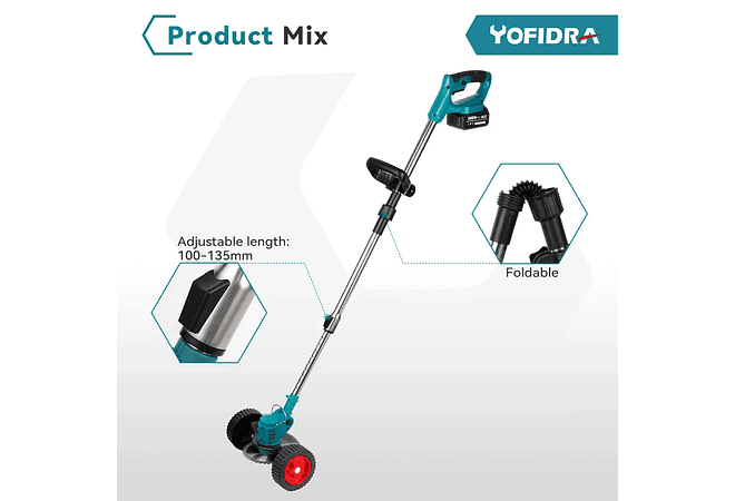 IMP0092- Corta Relvas Elétrico , Makita 18V Bateria, 12000RPM - Yofidra 