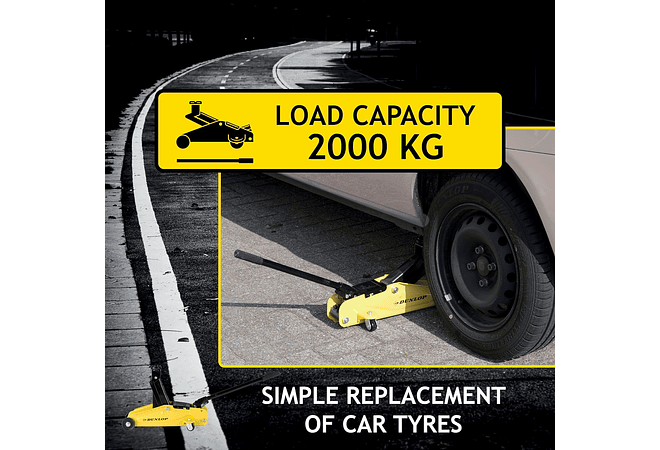 IMP0093- Dunlop Gato hidráulico para automóvel - capacidade de 2 toneladas, faixa de elevação de 135 - 305 mm