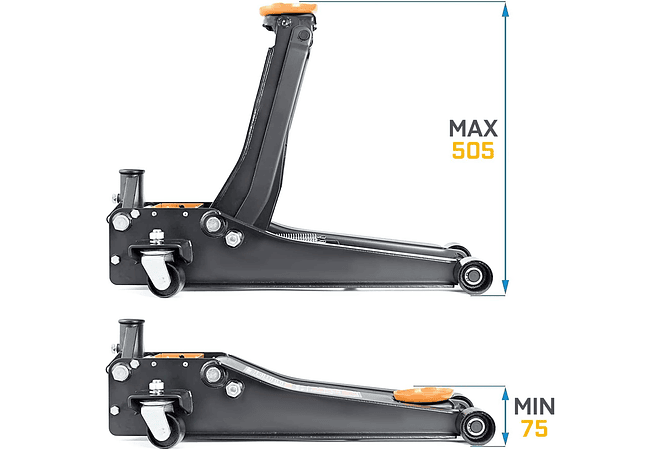 IMP0094- Gato HIDRÁULICO carrinho de mão baixo perfil extra longo 3,5 toneladas 3500 kg