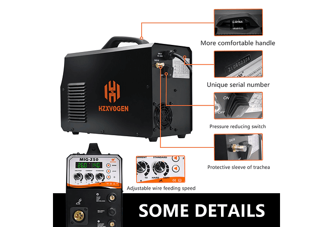 IMP0096- Máquina De Solda MIG, Semi-Automática, Solda De Argônio, 4 em 1, Tig, Mig, Mini Inversor De Solda, MIG-250, 160, 