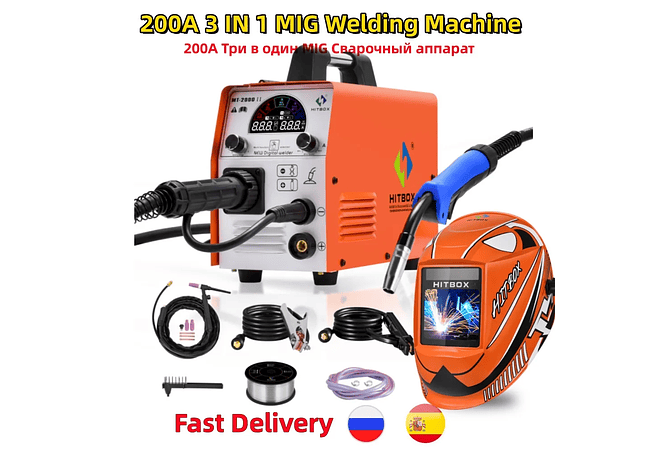 IMP0097- Máquina de soldar , 3 em 1, TIG ARC MIG soldador, CO2 MIX FLUX Gás, 220v- MT2000-II