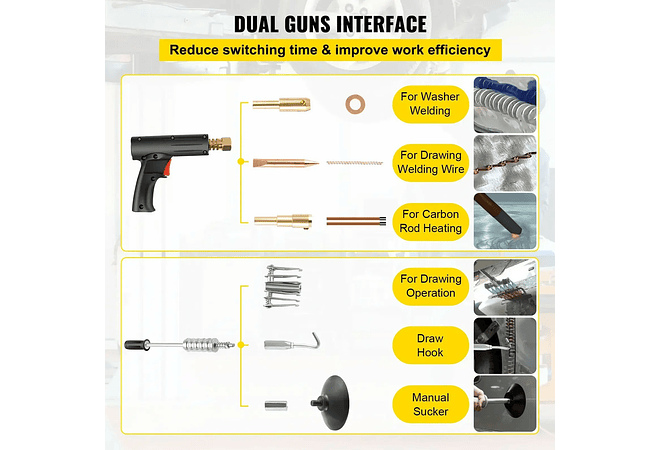 VEVOR-Máquina de reparação de soldadura, extratora do painel do veículo, GYSpot 2700, 3500A
