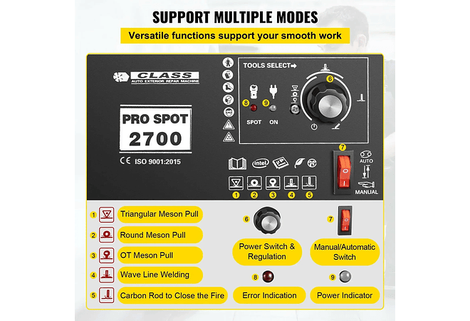 VEVOR-Máquina de reparação de soldadura, extratora do painel do veículo, GYSpot 2700, 3500A