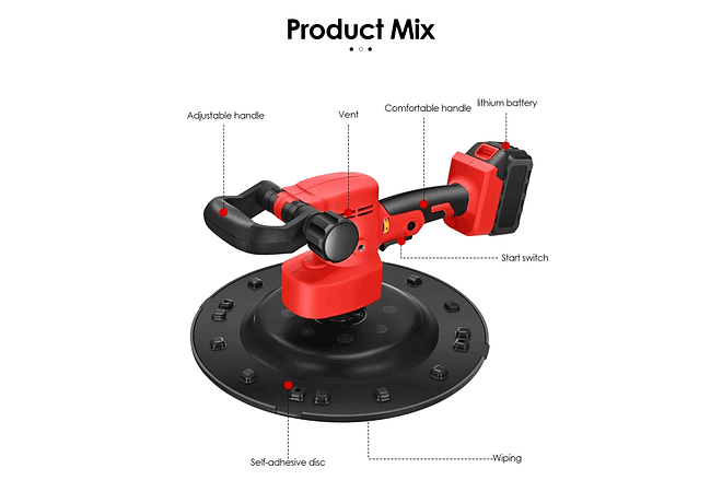 IMP0102- Máquina de Polimento de argamassa de cimento automático de mistura e emplastro 2-em-1 máquina 1700w, 48v 
