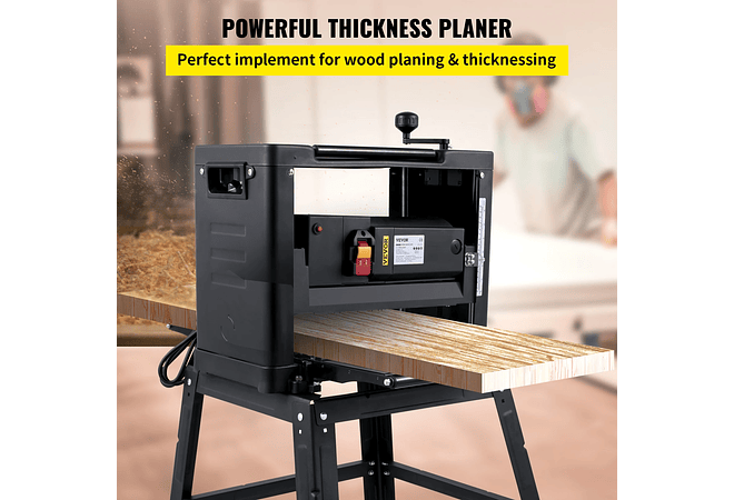 IMP0108- Vevor plaina elétrica 12/12.5/13 polegada com suporte &amp; poeira exaustão 1800w 8000rpm