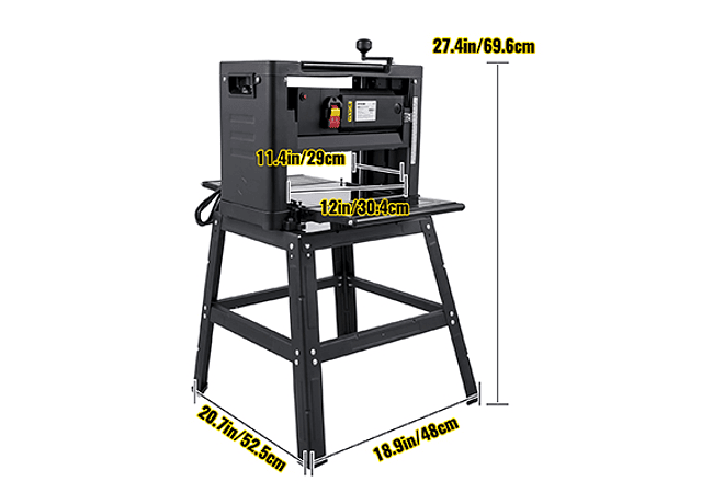 IMP0108- Vevor plaina elétrica 12/12.5/13 polegada com suporte &amp; poeira exaustão 1800w 8000rpm
