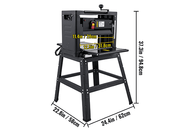 IMP0108- Vevor plaina elétrica 12/12.5/13 polegada com suporte &amp; poeira exaustão 1800w 8000rpm