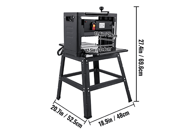 IMP0108- Vevor plaina elétrica 12/12.5/13 polegada com suporte &amp; poeira exaustão 1800w 8000rpm