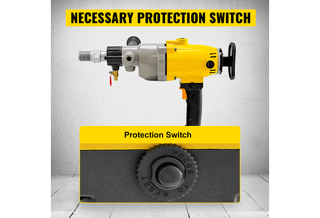 IMP0109- Vevor Broca de diamante de perfuração 1880w 2180w handheld diamante núcleo broca equipamento concreto 110mm 130mm 160mm 180mm molhado/seco 