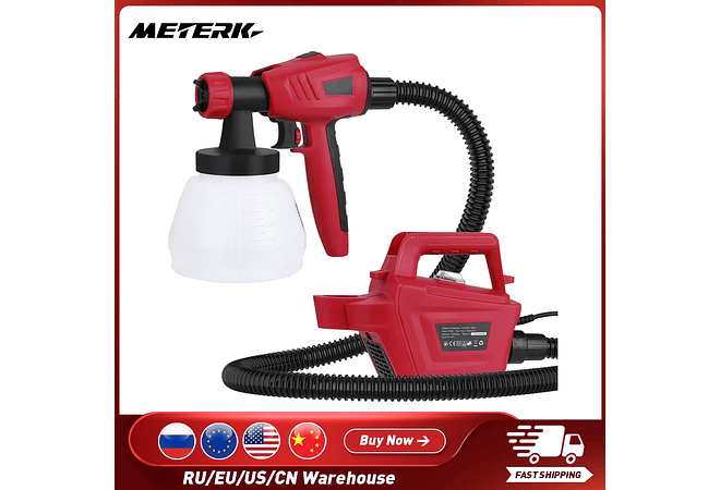 IMP0111- Meterk 800w pistola elétrica 1300ml grande capacidade de alta potência pulverizador da pintura 3 tamanhos do bocal ferramentas elétricas ajustáveis
