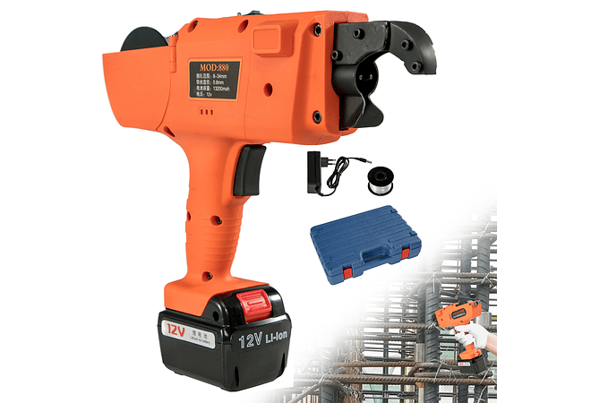 IMP0128- VEVOR 12V Broca sem fio, Vergalhão Tier Encadernação Máquina Automática Handheld Rebar Amarrando Bateria De Lítio Fio Sem Fio