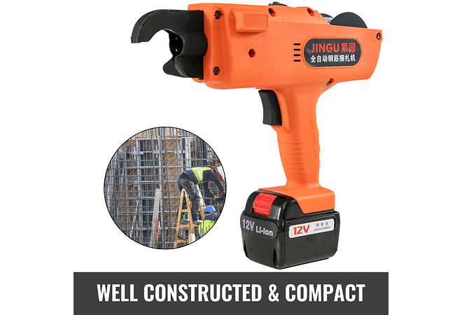 IMP0128- VEVOR 12V Broca sem fio, Vergalhão Tier Encadernação Máquina Automática Handheld Rebar Amarrando Bateria De Lítio Fio Sem Fio