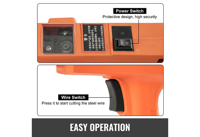 IMP0128- VEVOR 12V Broca sem fio, Vergalhão Tier Encadernação Máquina Automática Handheld Rebar Amarrando Bateria De Lítio Fio Sem Fio