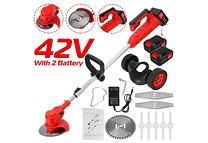 IMP0129- Cortador de Relva Elétrico sem fios 42vf 1880wcom 2 baterias lítio