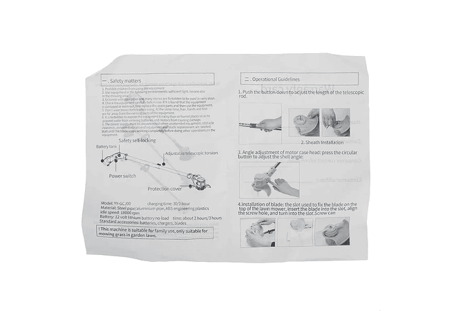 IMP0129- Cortador de Relva Elétrico sem fios 42vf 1880wcom 2 baterias lítio