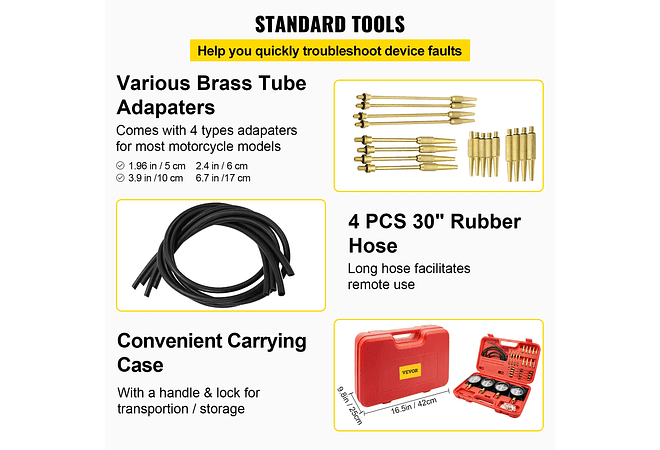 IMP0130-   Kit de ferramentas-  Sincronizador Carburador combustível a vácuo   com mangueira borracha