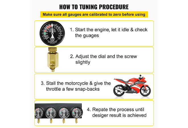 IMP0130-   Kit de ferramentas-  Sincronizador Carburador combustível a vácuo   com mangueira borracha