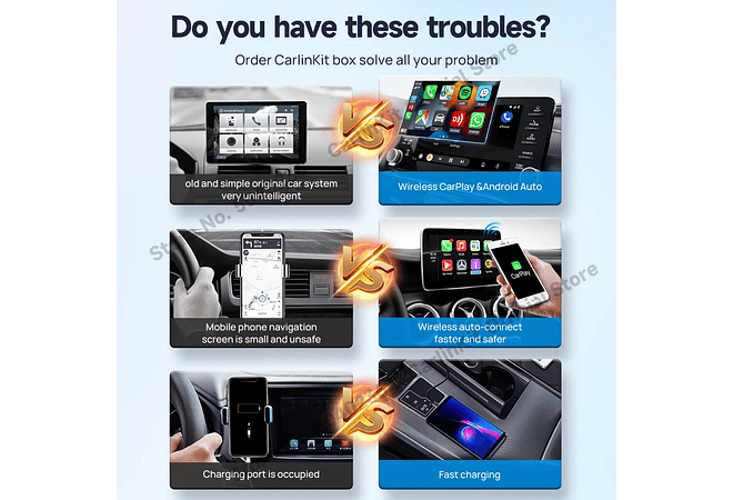 IMP0131- Adaptador Auto Android Sem Fio CarlinKit, Apple CarPlay, Ai Box, Dongle USB, Audi, VW, Benz, Kia, Honda, Toyota, Ford, 5.0, 4.0