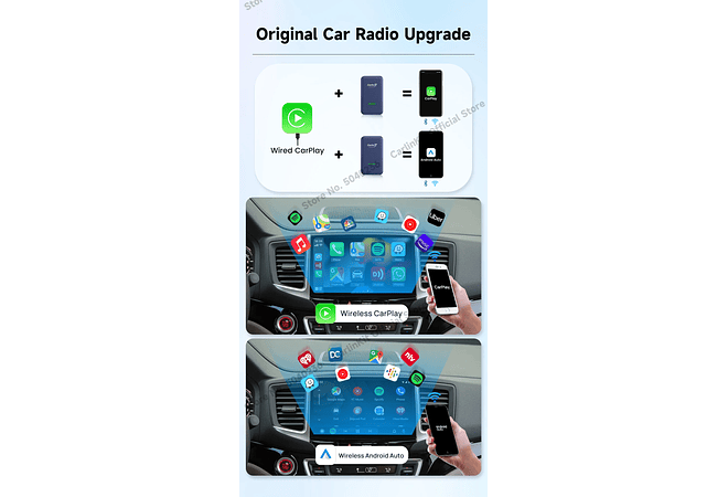 IMP0131- Adaptador Auto Android Sem Fio CarlinKit, Apple CarPlay, Ai Box, Dongle USB, Audi, VW, Benz, Kia, Honda, Toyota, Ford, 5.0, 4.0