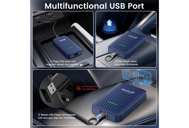 IMP0131- Adaptador Auto Android Sem Fio CarlinKit, Apple CarPlay, Ai Box, Dongle USB, Audi, VW, Benz, Kia, Honda, Toyota, Ford, 5.0, 4.0