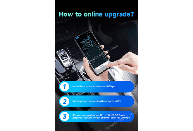 IMP0131- Adaptador Auto Android Sem Fio CarlinKit, Apple CarPlay, Ai Box, Dongle USB, Audi, VW, Benz, Kia, Honda, Toyota, Ford, 5.0, 4.0