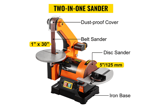 IMP0132- Vevor Lixadeira Elétrica 250w mini mesa 5in fixed-angle 
