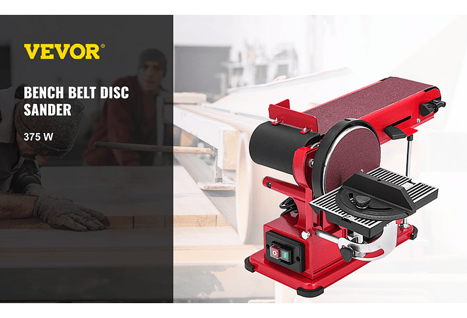 IMP0133- Lixadeira de Disco elétrico de mesa combo 1420rpm - Vevor 375w 6in 