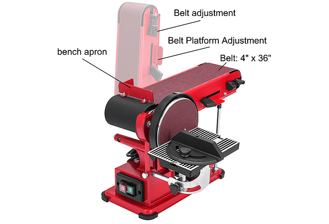 IMP0133- Lixadeira de Disco elétrico de mesa combo 1420rpm - Vevor 375w 6in 