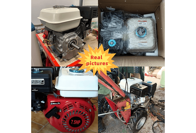 IMP0136- Motor a gasolina Rotavator, Arrefecimento a ar, 4 motores Stroke, 1 cilindro, Motor Kart 7.5HP, Lavadora a pressão, 5100W, 3600rpm
